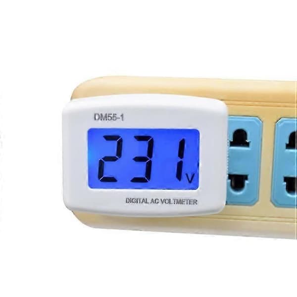 DM55-1 AC 110V-220V LCD Digital Voltmeter Spændingstester Detektor Måler EU Stik