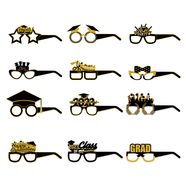 12 kpl Valmistumissesonkilasit Varjostimet Lasit Mekkorekvisiitta Valokuvarekvisiitta Valmistujaishattu 2023 Juhlarekvisiitta 2023 Valmistumislasit Onnittelut