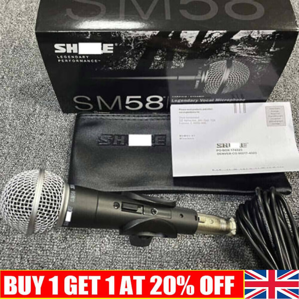 För Shure SM58 Dynamic Vocal Microphone Wired Mic med Switch With Kabel UK With switch