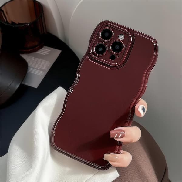 Phone Case for iPhone 13 Pro Max, Simple Wave Pattern Wavy Frame Soft Silicone Aesthetic Phone Cover for iPhone 13 Pro Max