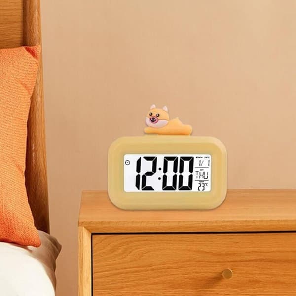 HD Cartoon LCD Alarm Clock with Backlit Display