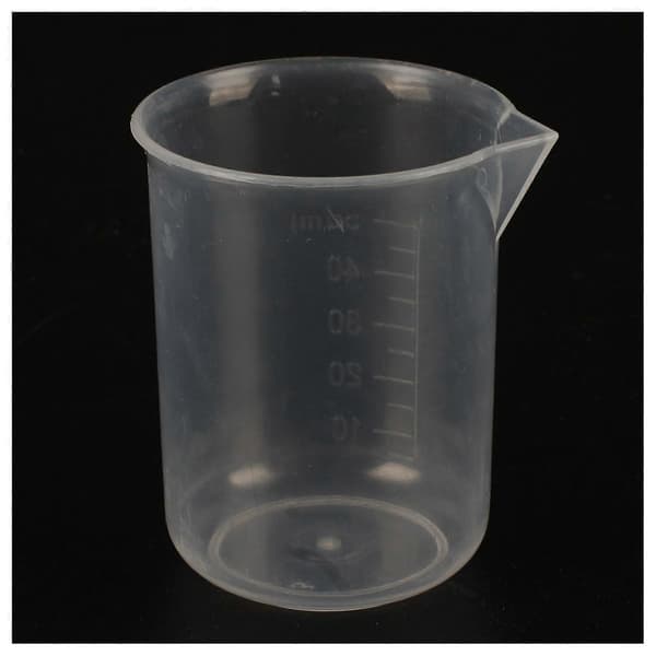 4 st 50 ml laboratorieplast vatten vätskemätkopp transparent