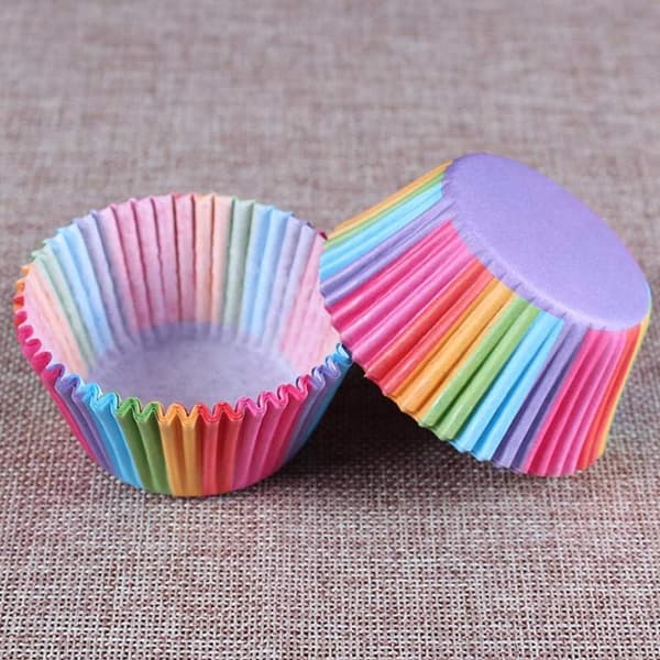 200 stk. regnbue cupcakeforme papirindpakning til bagning af muffins