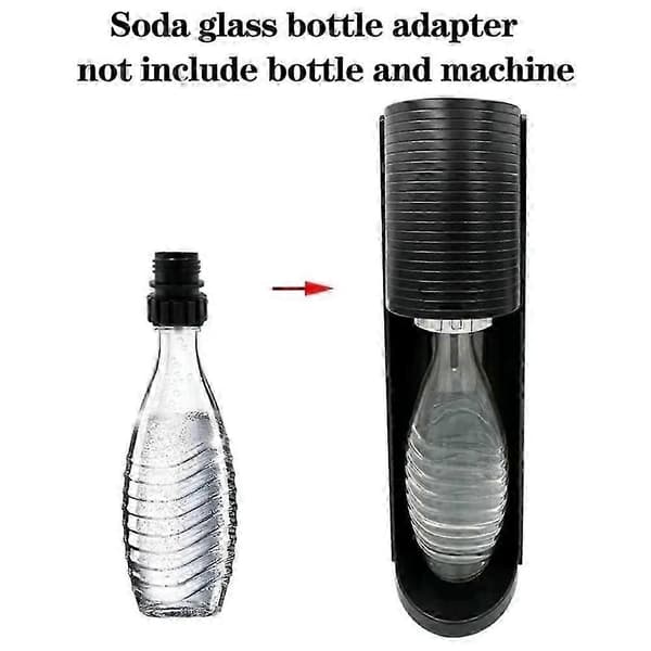 Sodas-vesipullojen sovitin Sodastreams-lasipulloille, nopea täyttö Svart