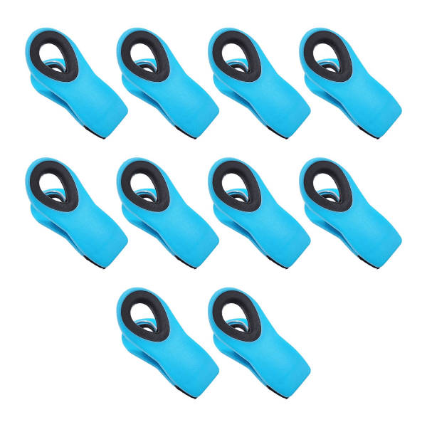 10 STK forseglingsklemmer Magnetisk design Sterkt grep med hengende hull Matfriskhet Oppbevaringsløsning Fuktsikker klips Blue