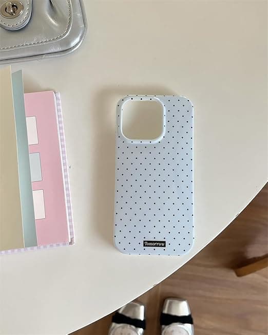 inewateri Compatible with iPhone 15 Case, Cute Fashion Dotted Design, Soft TPU Slim Protective Case Blue Blue iPhone15
