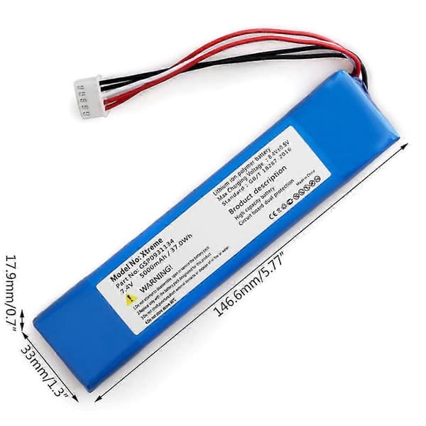 7,4V 5000mAh uppladdningsbart litiumpolymerbatteri för Bluetooth-högtalare