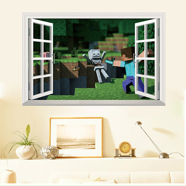 2-pack Minecraft jätte väggdekaler med nya stil klistermärken