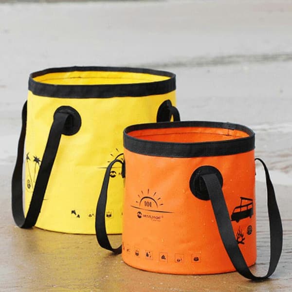 Hopfällbar hink vikbar vattenbehållare bärbar för camping 10L gul B Yellow 20L 20L