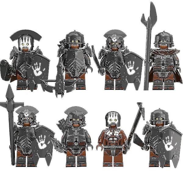 8-pack/set Sagan om Ringen-serien Minifigur Byggstenar Kit, Krigare Mini Actionfigurer