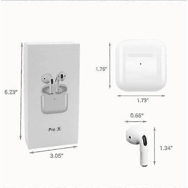 The 5 er et Bluetooth-headset, der er kompatibelt med både iPhone- og Android-systemer. Det er et trådløst Bluetooth-headset, behageligt at have på, og kommer i