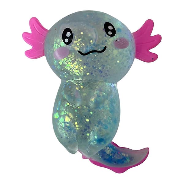 Glitrende Axolotl Squishy Legetøj, Sødt Stressreducerende Blødt Fidget Legetøj, Strækbart Dyrelegetøj til Børn og Voksne Flye248 Blue
