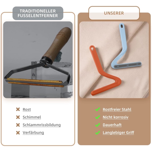 Bærbar lobarbermaskin med dobbel ende, lofjerner, kjæledyrhår- og lobørste, lofjerner, effektiv lofjerner 2 stk.