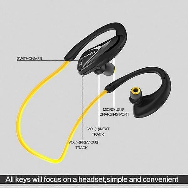 AWEI A880BL vedenpitävät urheilu-Bluetooth CSR4.1-kuulokkeet Red