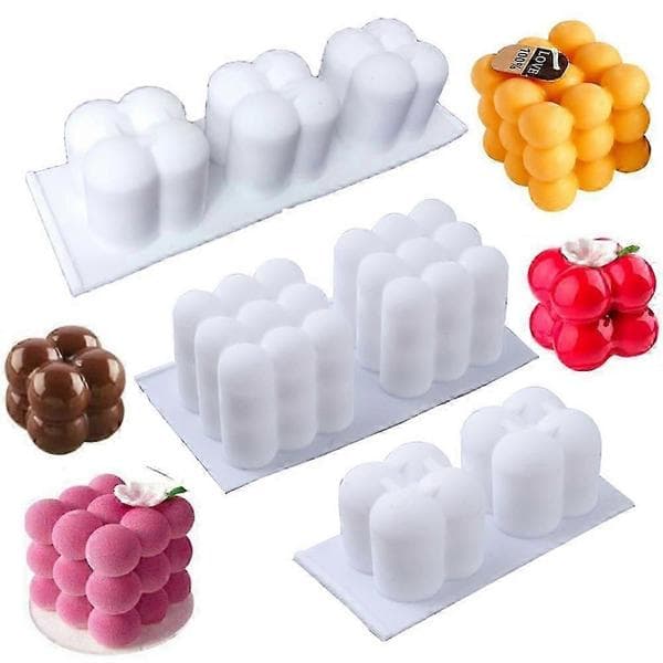 Multi Style Bubble Cube Lys Silikonform 3D Aromaterapi Gips Lys Håndlaget Baking Sjokolade Dessert Kakeform Verktøy Julepynt Disp 2 Pcs Onion
