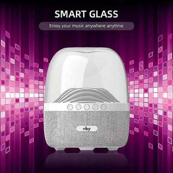 NBY 6680 värikäs valo 6D stereo langaton Bluetooth-kaiutin White