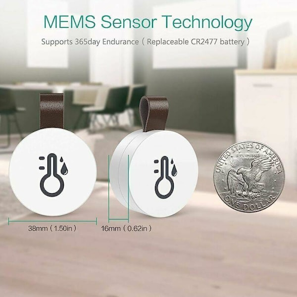 Bluetooth Termometer Hygrometer, Mini Trådlös Inomhus med Dataexport, Kompatibel med iOS Android för Vin, Babyrum, Hem