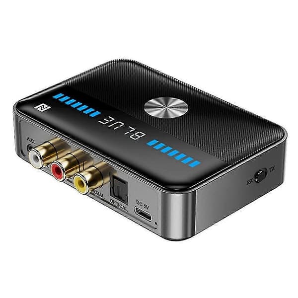 Bluetooth-mottaker 5.3NFC Bluetooth-adapter koaksial fiberoptisk Hifi Bluetooth-sender universell Black