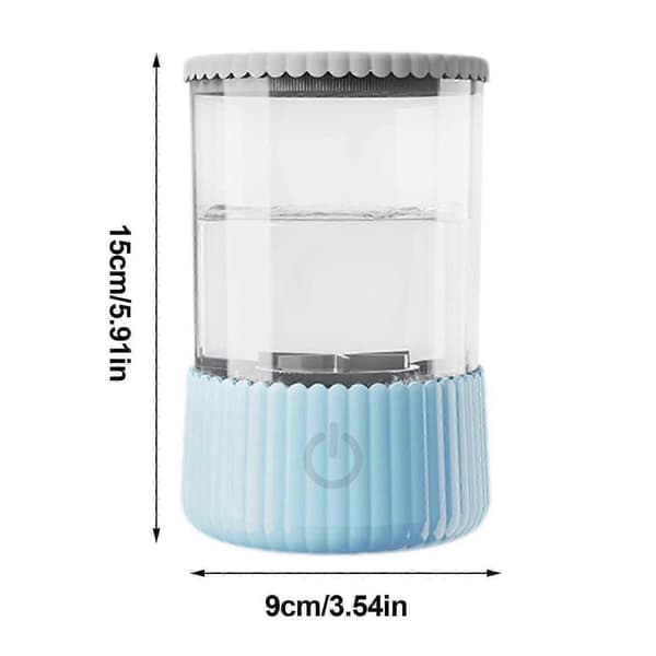Makeupbørste vaskemaskine, plug-in børsterense- og tørremaskine til salon, blå blue 15cmx9cm