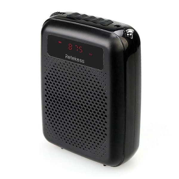 Retekess PR16R Stemmeforstærker Multifunktionel Digital Skærm ABS Bærbar Mini 12W Mikrofon Megafon Højttaler kompatibel Lærer