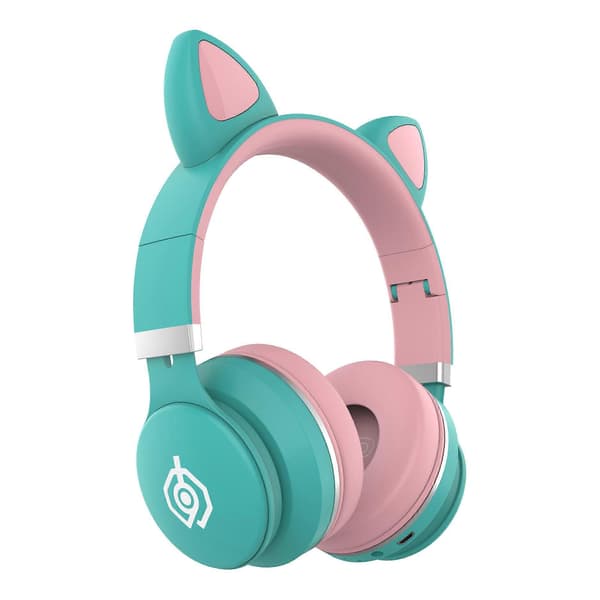 Bluetooth-headset foldbart hovedbånd Bluetooth 5.0 trådløst headset Green Pink