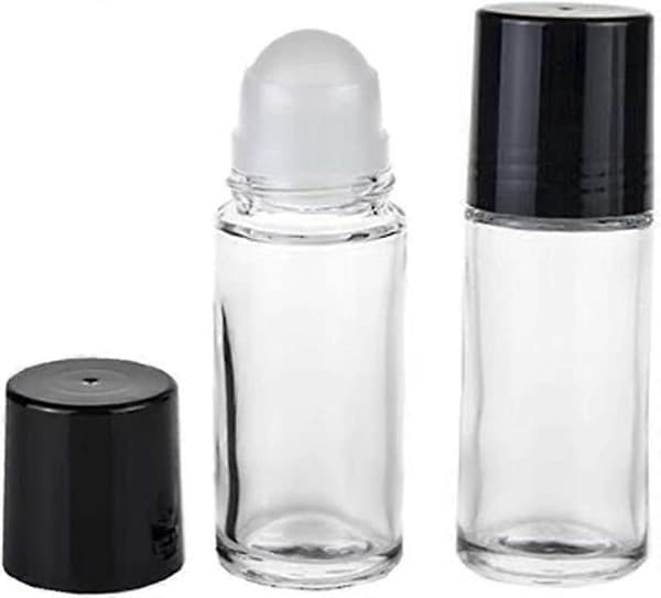 2 kpl 50 ml/1,7 unssin lasinen deodoranttipullo, tyhjät roll-on-pullot deodorantille