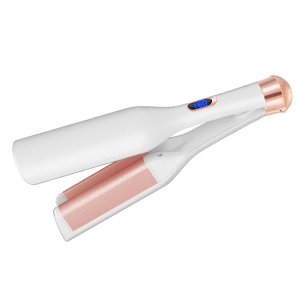 Hårkrølltang 32mm dyp V-form rask oppvarming krølltang for hjemmebruk CN-kontakt 220V Hvit 0.6