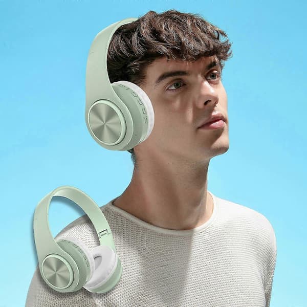 25-26 Bluetooth-headset med mikrofon Trådløst headset med mikrofon Bluetooth 5.0-headset 10 timers arbejdstid Støjreducerende Bluetooth-headset PUW1048 Green