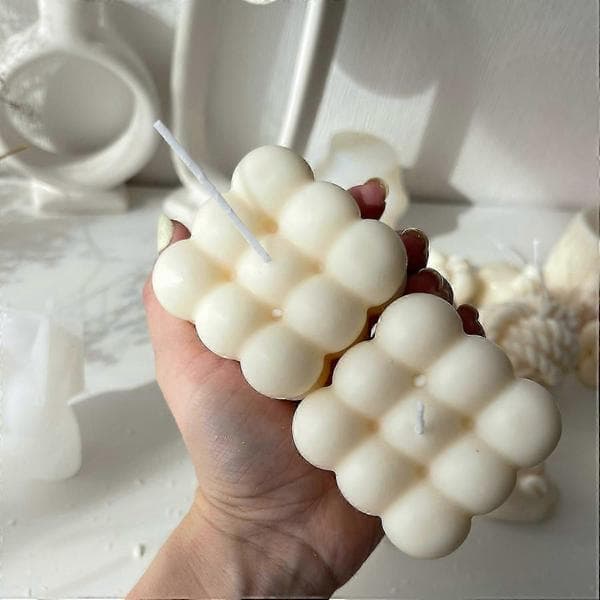 Multi Style Bubble Cube Lys Silikonform 3D Aromaterapi Gips Lys Håndlaget Baking Sjokolade Dessert Kakeform Verktøy Julepynt Disp 1pcs Rubiks