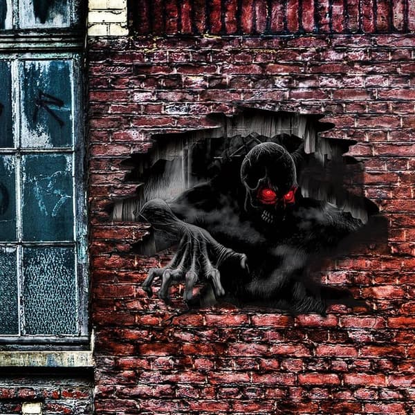 Halloween Väggdekor 3D Spökhänder Golv Vägg Tak Dekaler Pe
