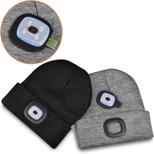 Pipo LED-valolla, USB-ladattava LED-pipo 3 valolla musta