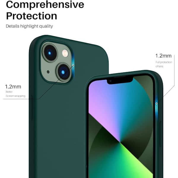 iPhone 13 Case, Liquid Silicone Case for 6.1 inch iPhone 13, Ultra-thin Case, Full-body Shockproof Protective Soft Case Olive Green Olive Green
