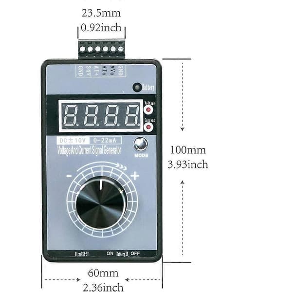 Strømspændingssignalgenerator, til PLC- og paneldebugging, enhedstest, frekvensomformer (uden batteri) Black