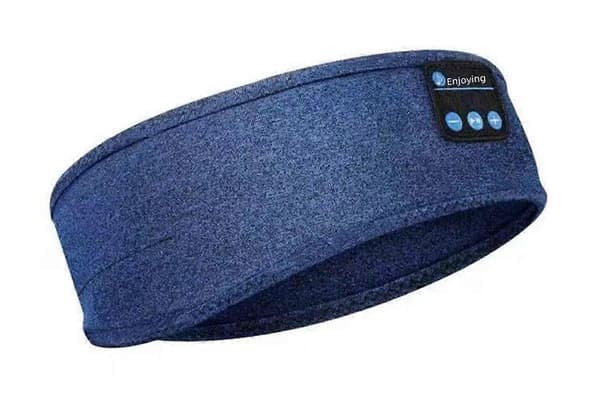 Bluetooth musikkhodebånd sovemaske for løping, yoga og samtaler Blue One Size