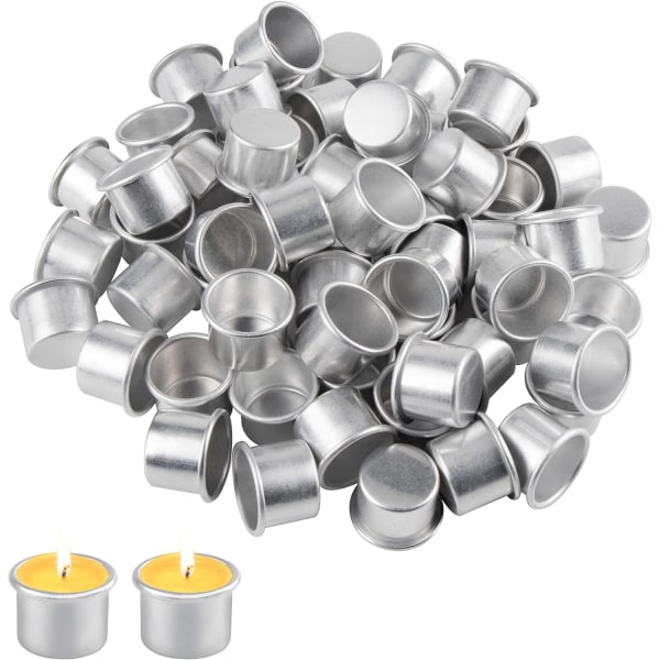 Sett med 100 mini lysestaker, metall stearinlys Rund lysestake Aluminium Metall lysestake for bryllupsfest stearinlys middag