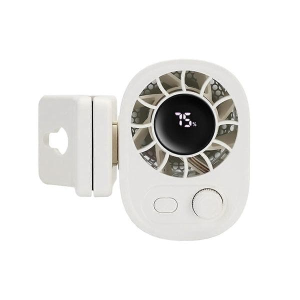 Bil Clip-on Ventilator med LED Display 100 Hastigheder Justerbar til Paraply Camping White One Size