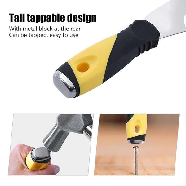 Multifunksjonell sparkelkniv med tykkere blad, rustfritt stål, malingsfjerner, skrapeverktøy med sklisikkert håndtak (6,5 cm)