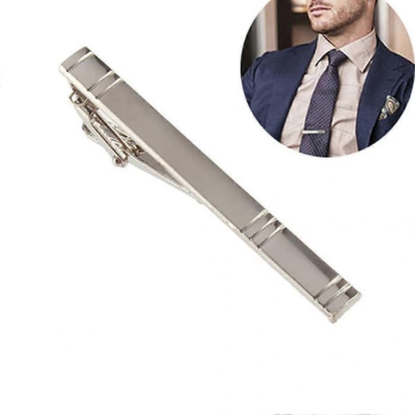 Formell Herr Mode Legering Metall Silver Enkel Slipsnål Slips Bar Spänne Klämma