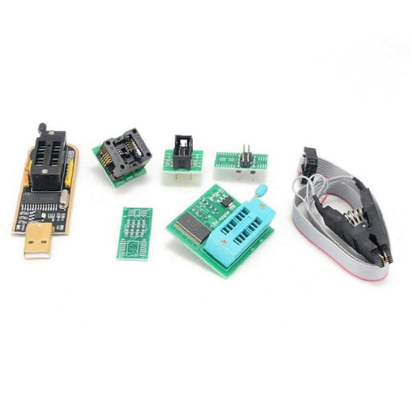 2X CH341A BIOS USB-programmør SOP8 DIP8 1.8V konverteringsstik 8-bens testklemme sæt til iPhone eller bundkort Blue