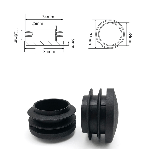 10-pakning runde vingepropper med en diameter på 35 mm, rørplugger