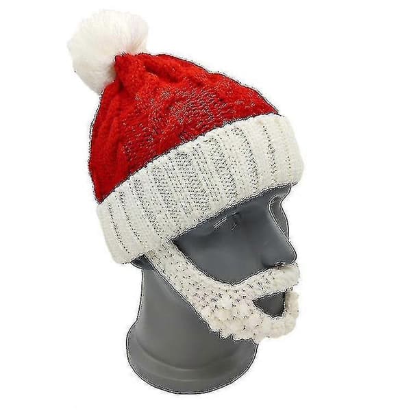 Mössa Ullmössa Tomteskägg Stickad Mössa Julklapp Rolig Fest Banmo