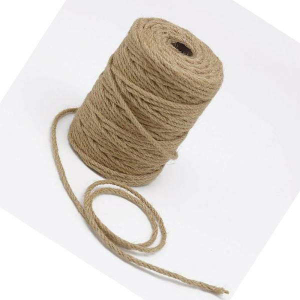 100M Naturlig Brun Jute Snor 4mm, Jute Snor til Have, Kunst og
