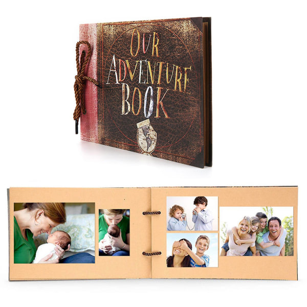 DIY Scrapbook Fotoalbum Eventyrbok med boks Humanisert design Retrostil Papir Eventyrbok Scrapbooking rekvisita