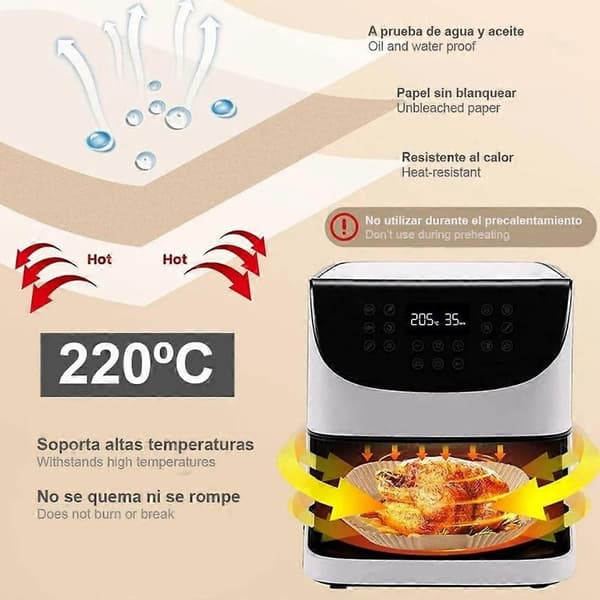 Speciel papirbakke til airfryer