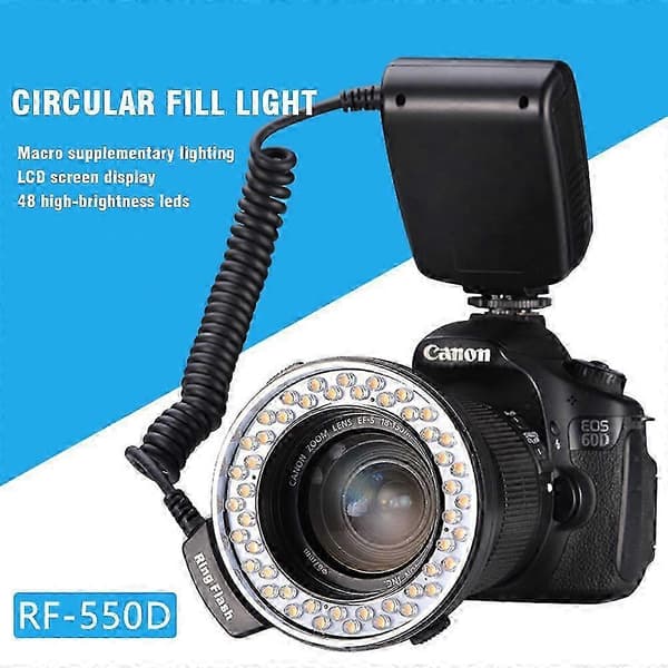 2025 Ny Makro LED Ringblits RF 550D For DSLR-kameraer