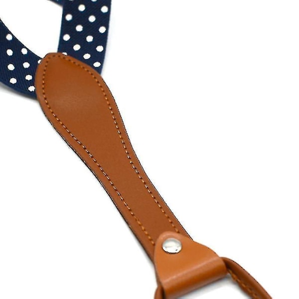 Miehet, naiset, pilkullinen solmiolenkit, 4 klipsiä, nahkainen suspensorio-olkaimet