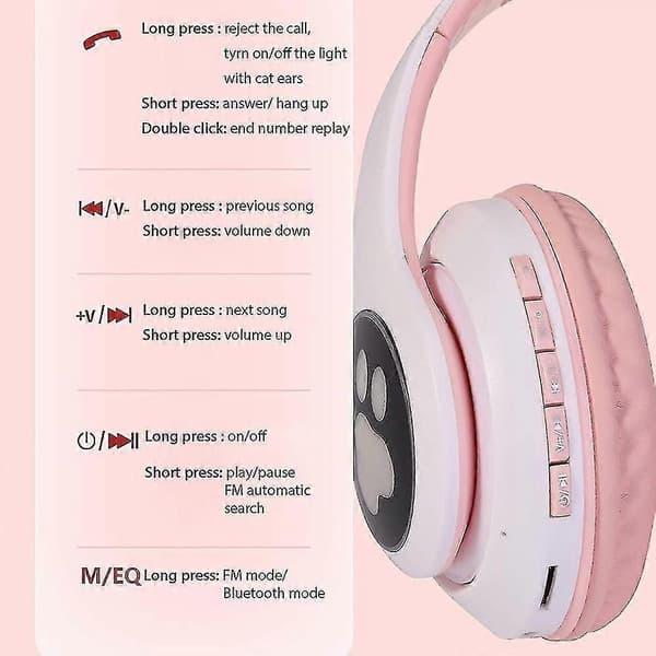 Phs kissan korva langattomat Phs, Led Up Tooth Phs Pink
