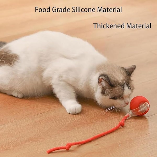 2024 Smart Cat Ball Toys Automatisk Rullande Boll Elektrisk Kattleksak Självstyrning Interaktiv Katt Hund Red