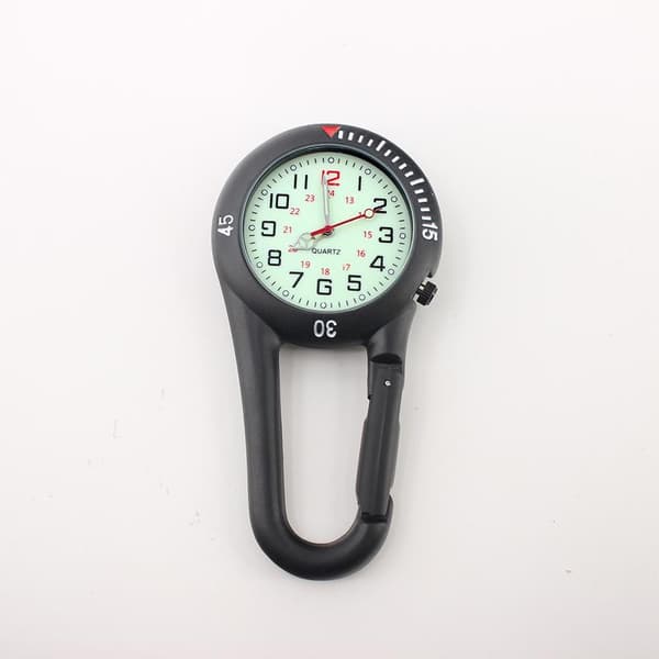 Black Carabiner Watch, Can Also Be Decorated with Small Pendants (3.9 * 7.7 cm)