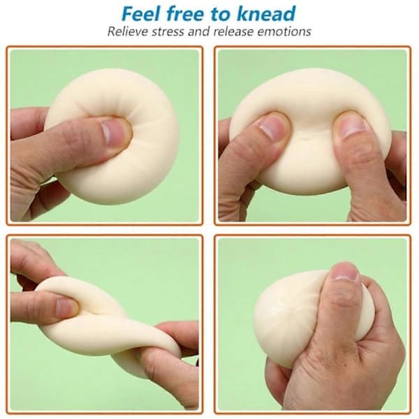 3 stk. Dumpling Stressbolde Klem Sensorisk Legetøj med Dampkoger Håndbolde Legetøj Festgaver